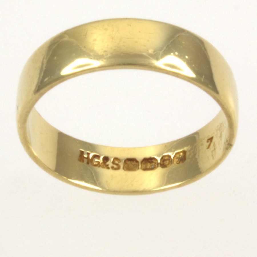 18ct gold 3.3g Wedding Ring size L ½